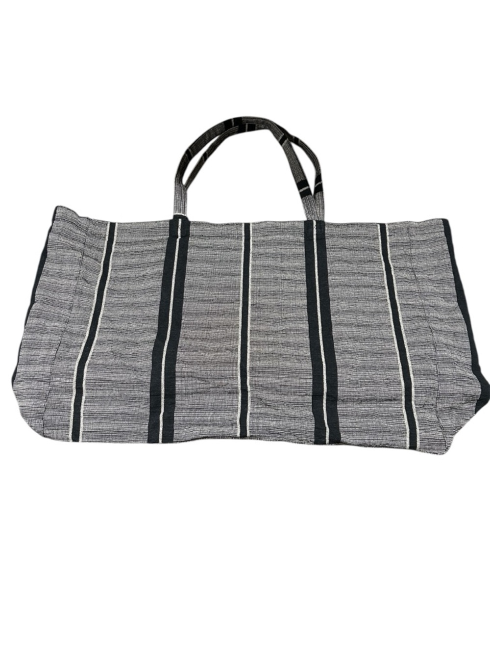 Arket First Production Oversized Beach Tote Bag Cotton Canvas Sweden Striped